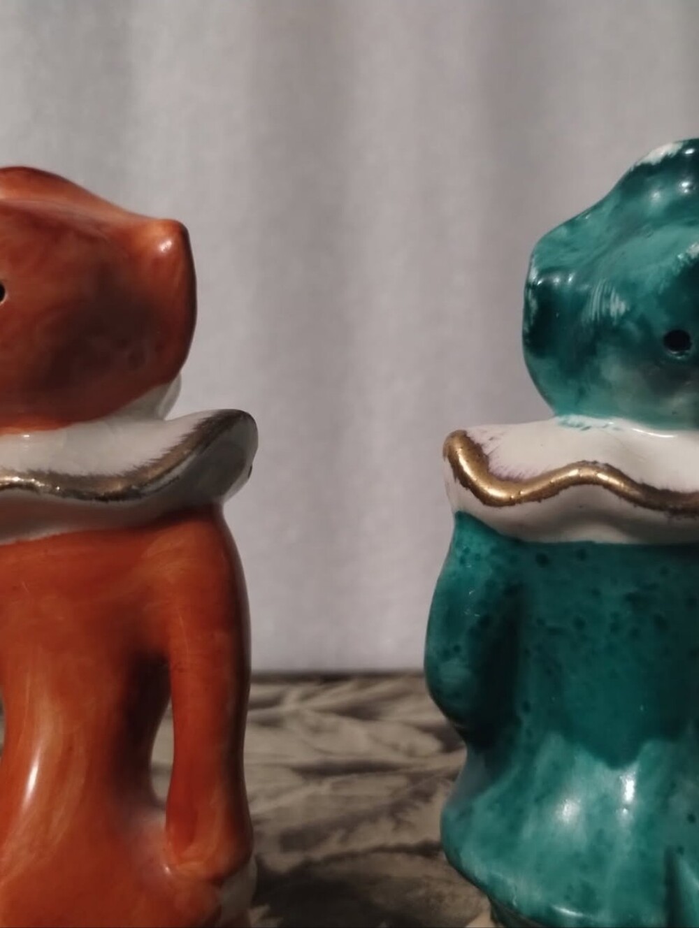 Vintage Pixies Elves Occupied Japan Salt and pepper Shakers Ceramic Figurines